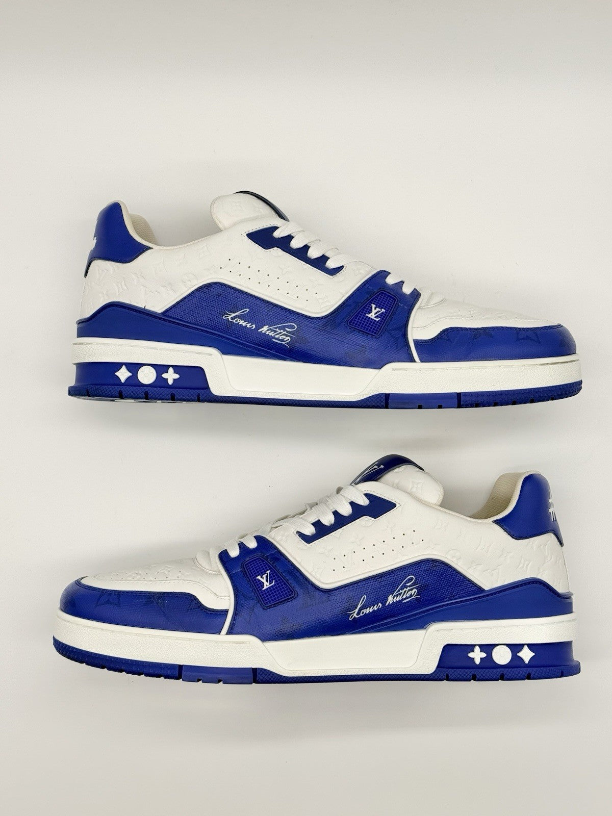 Size 12 - Louis Vuitton Trainer Low #54 Mini Monogram - Blue