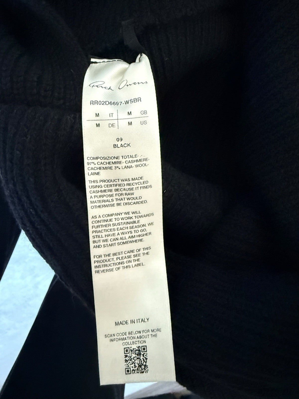 Rick Owens Headon Flight suit In Black Wool Knit ($1950 Retail)