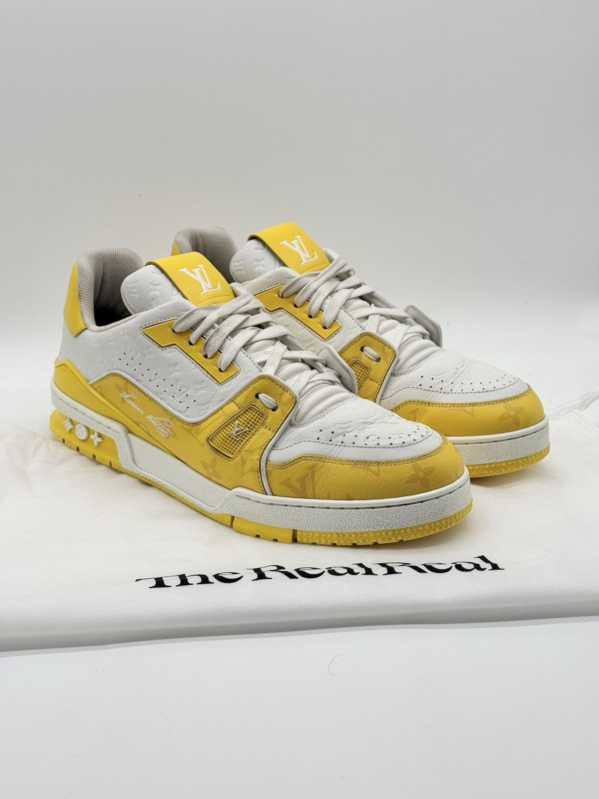 Size 10 - Louis Vuitton Trainer Low #54 Mini Monogram - Yellow