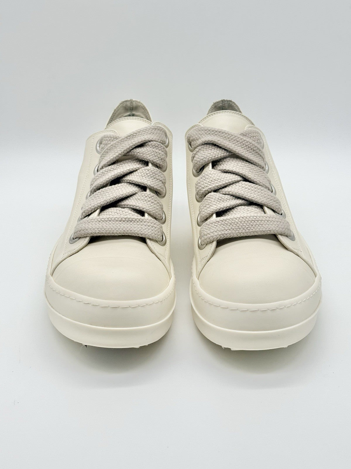 Size 11 - Rick Owens Jumbo Lace Low White Mainline