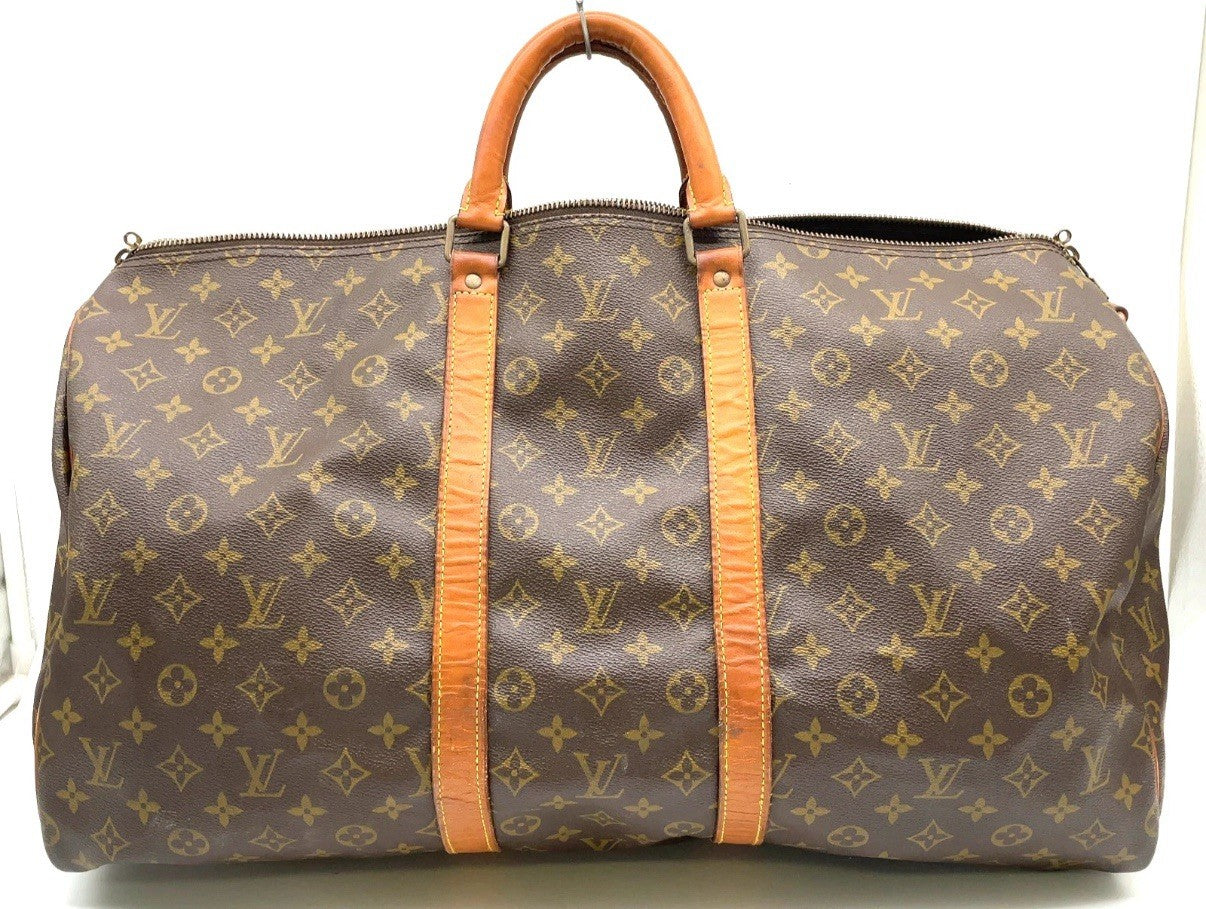 Louis Vuitton Keepall Bandouliere Duffle 55 Brown Canvas