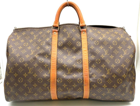 Louis Vuitton Keepall Bandouliere Duffle 55 Brown Canvas