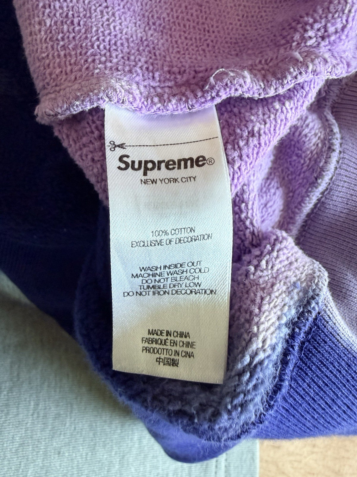 Supreme Hoodie Purple Medium Mens Tie Dye