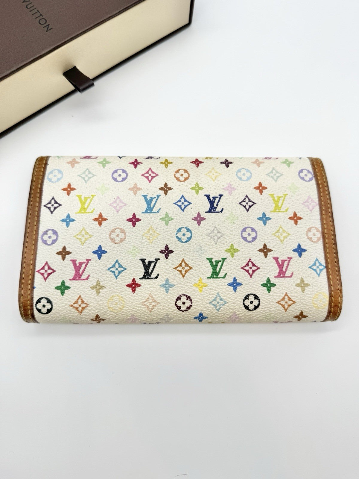 Louis Vuitton Multicolor International Trifold Wallet M92659 W/Box NS061666