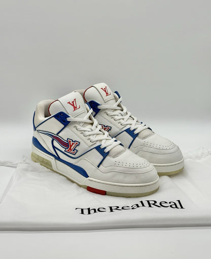 Size 10 - Louis Vuitton Trainer White Blue Red