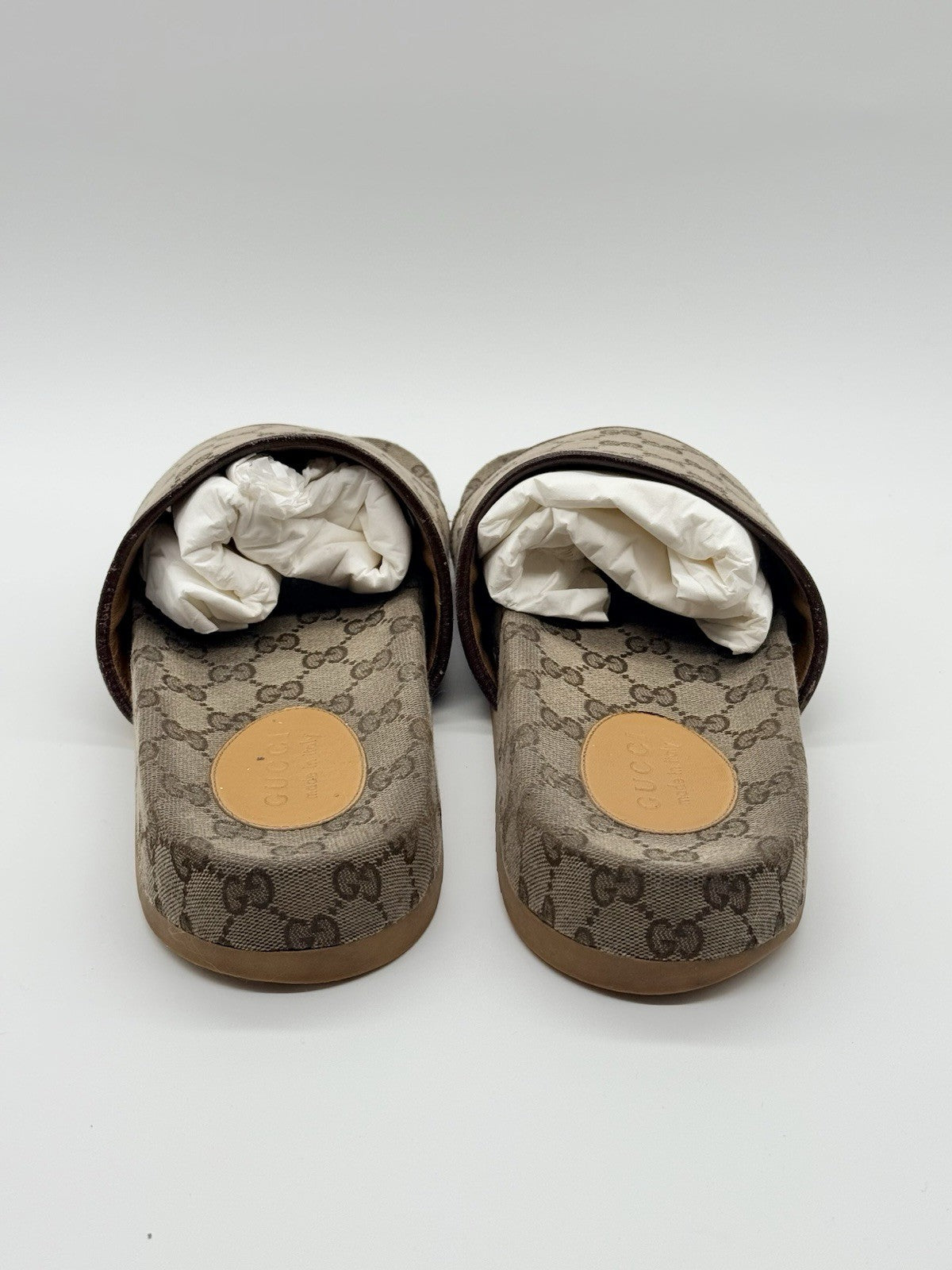 Size 13 - Gucci Interlocking GG Monogram Slides Sandals