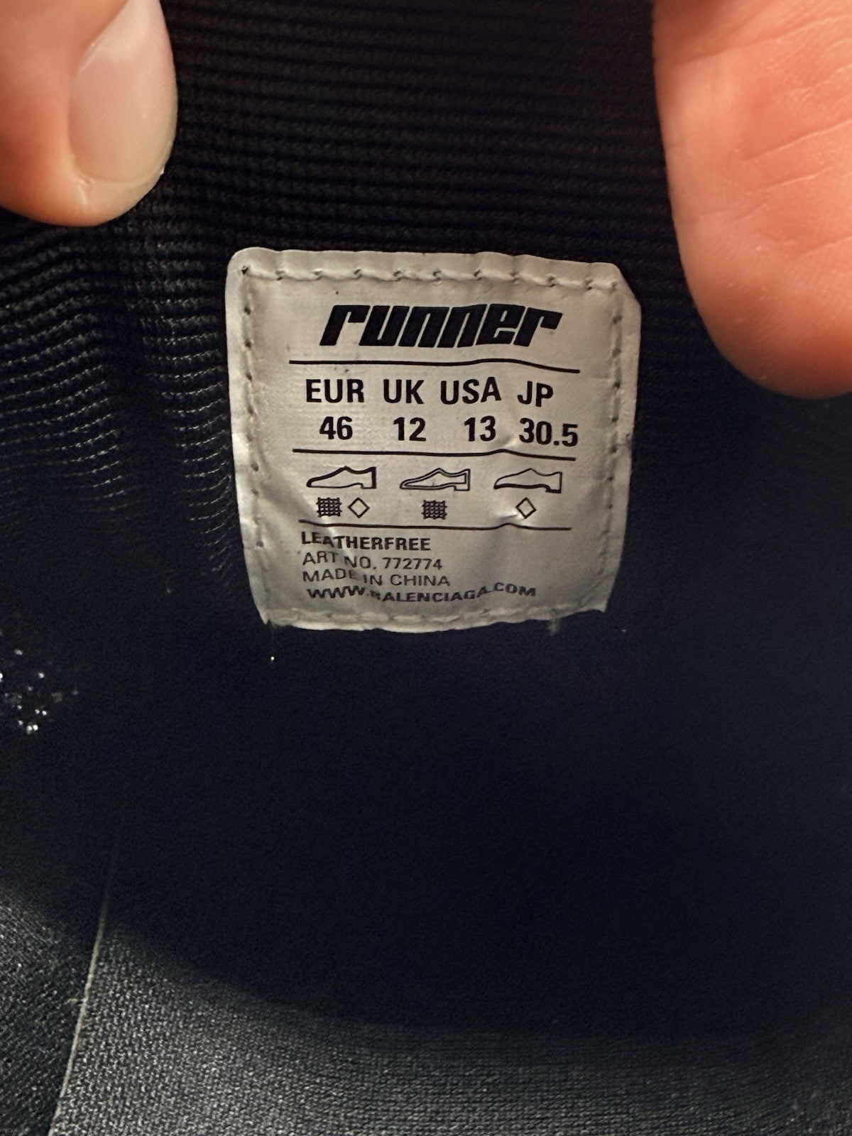 Size 13 - Balenciaga Runner Sneaker Black Matte