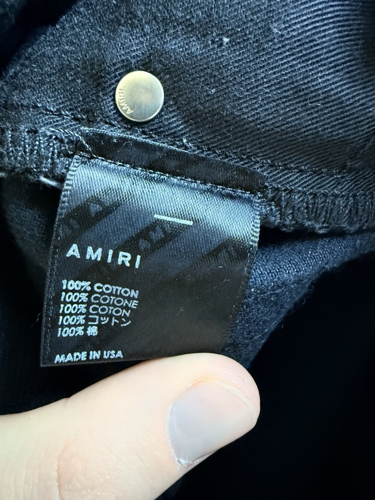 Amiri Jeans Baggy Waxed Black Denim Size 31 ($1450 Retail)
