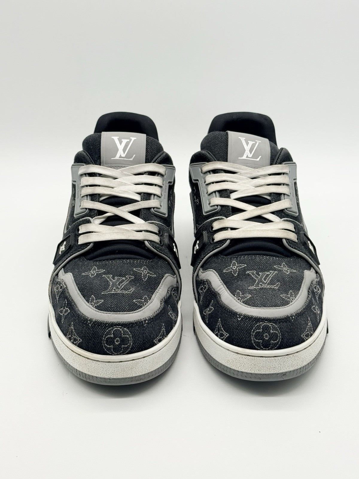 Size 12 - Louis Vuitton Trainer Black Monogram Denim