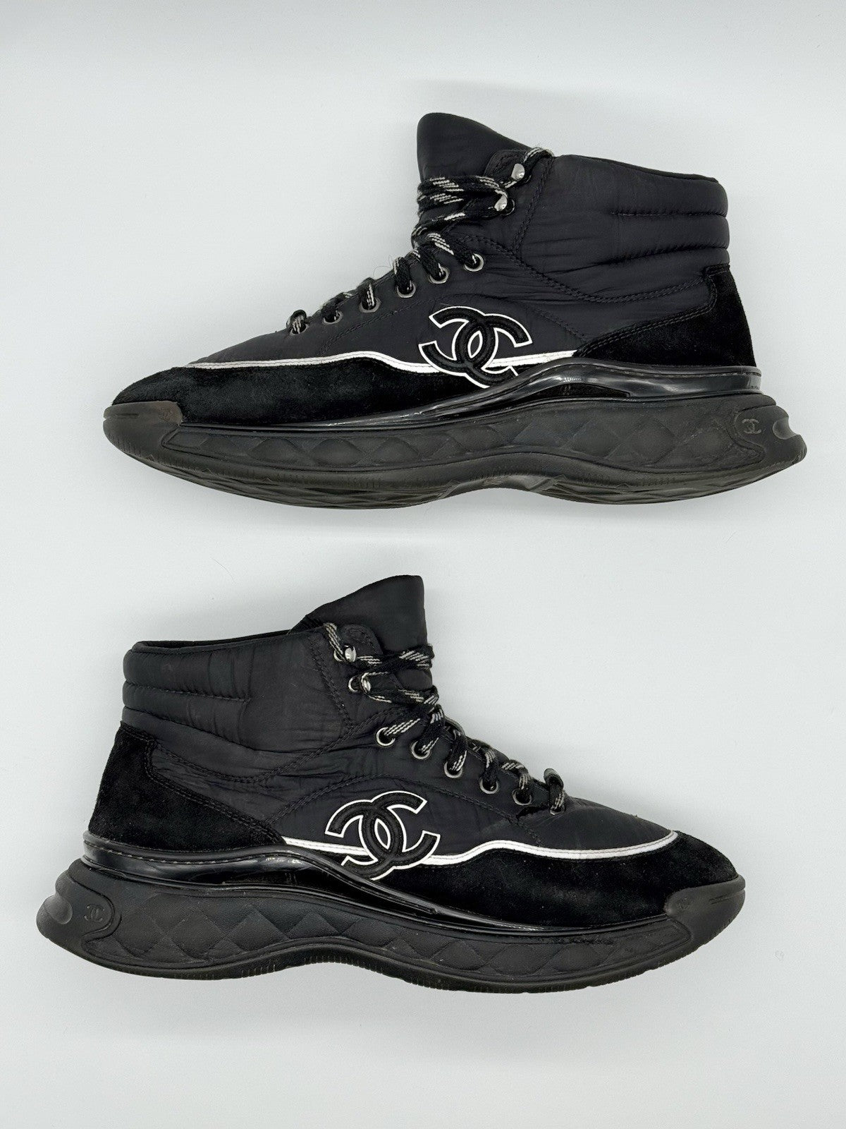 Size 11 - CHANEL high-top Boot Sneakers Black