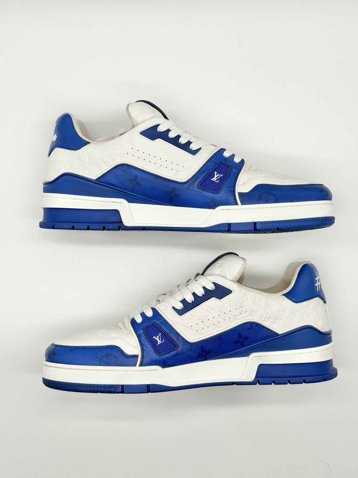 Size 10 - Louis Vuitton Trainer Low #54 Mini Monogram - Blue