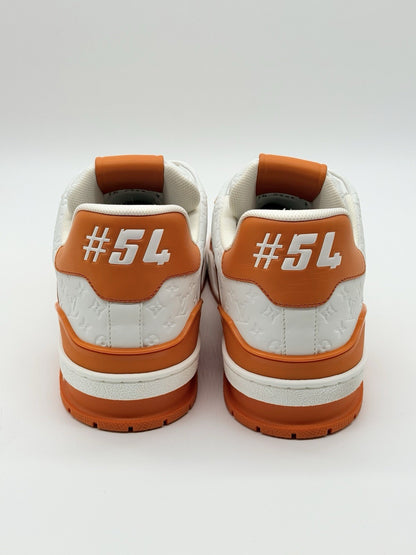 WORN ONCE Size 10 - Louis Vuitton Trainer Low #54 Mini Monogram - Orange