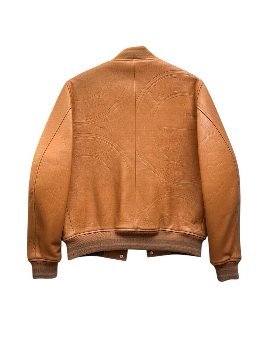 Kith X BMW Leather Varsity Jacket Size medium Beige