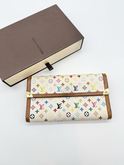 Louis Vuitton Multicolor International Trifold Wallet M92659 W/Box NS061666