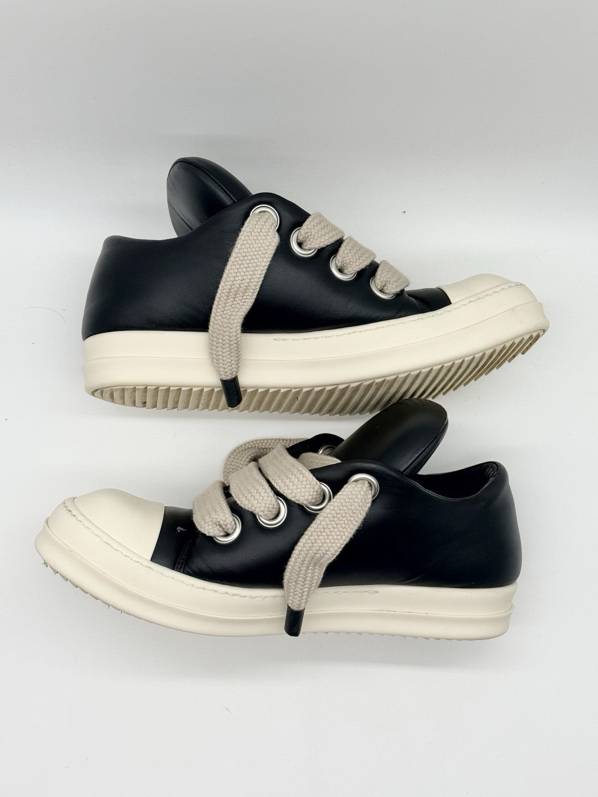 Size 10 - Rick Owens Luxor Jumbo Padded Low Black Milk