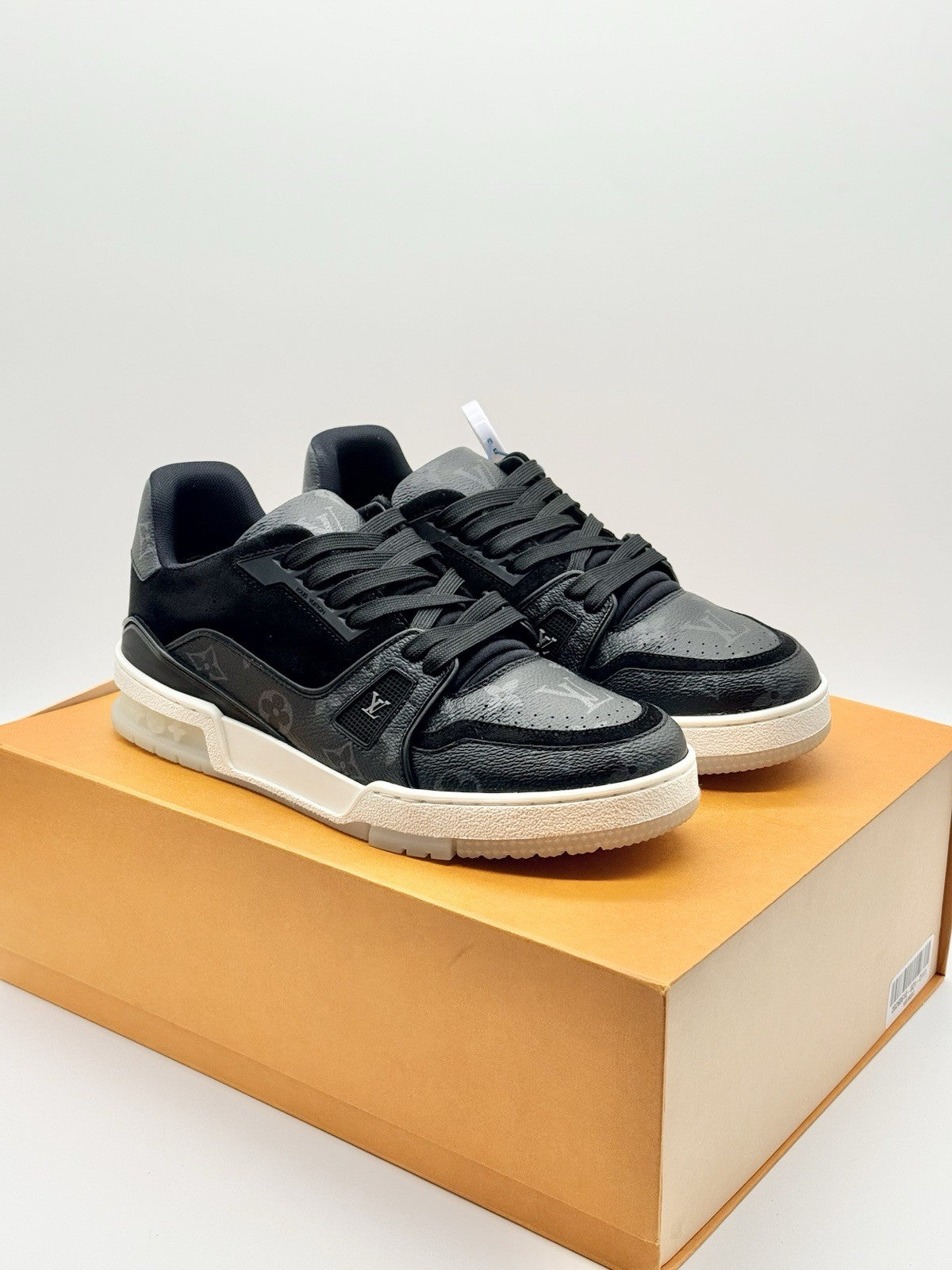 WORN ONCE Size 7 - Louis Vuitton Trainer Black Monogram