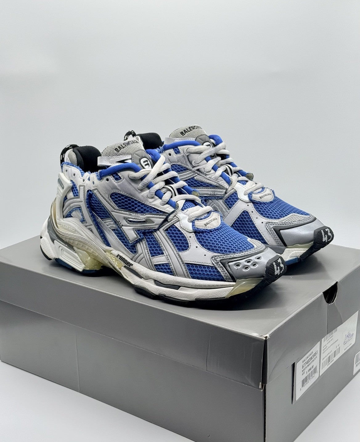 Size 10 - Balenciaga Runner Sneaker White Blue Yellow