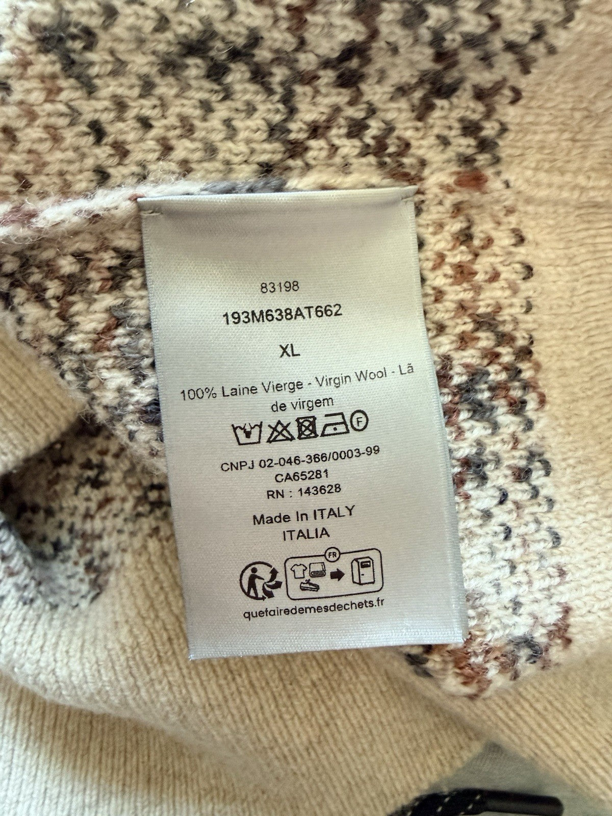 christian dior mens sweater xl