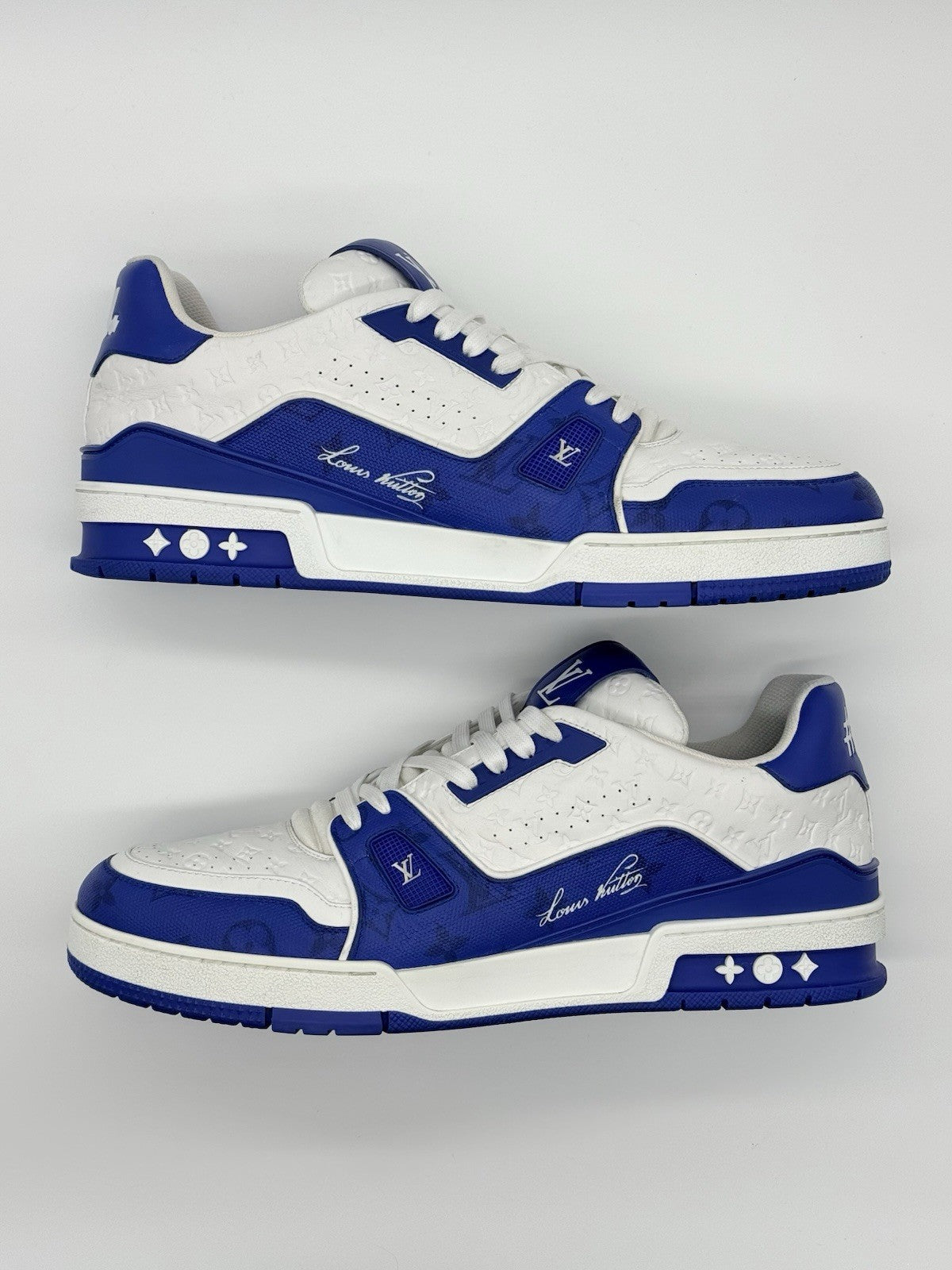 Size 12 - Louis Vuitton Trainer Low #54 Mini Monogram - Blue