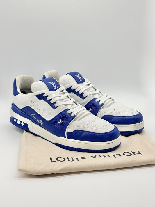 Size 12 - Louis Vuitton Trainer Low #54 Mini Monogram - Blue