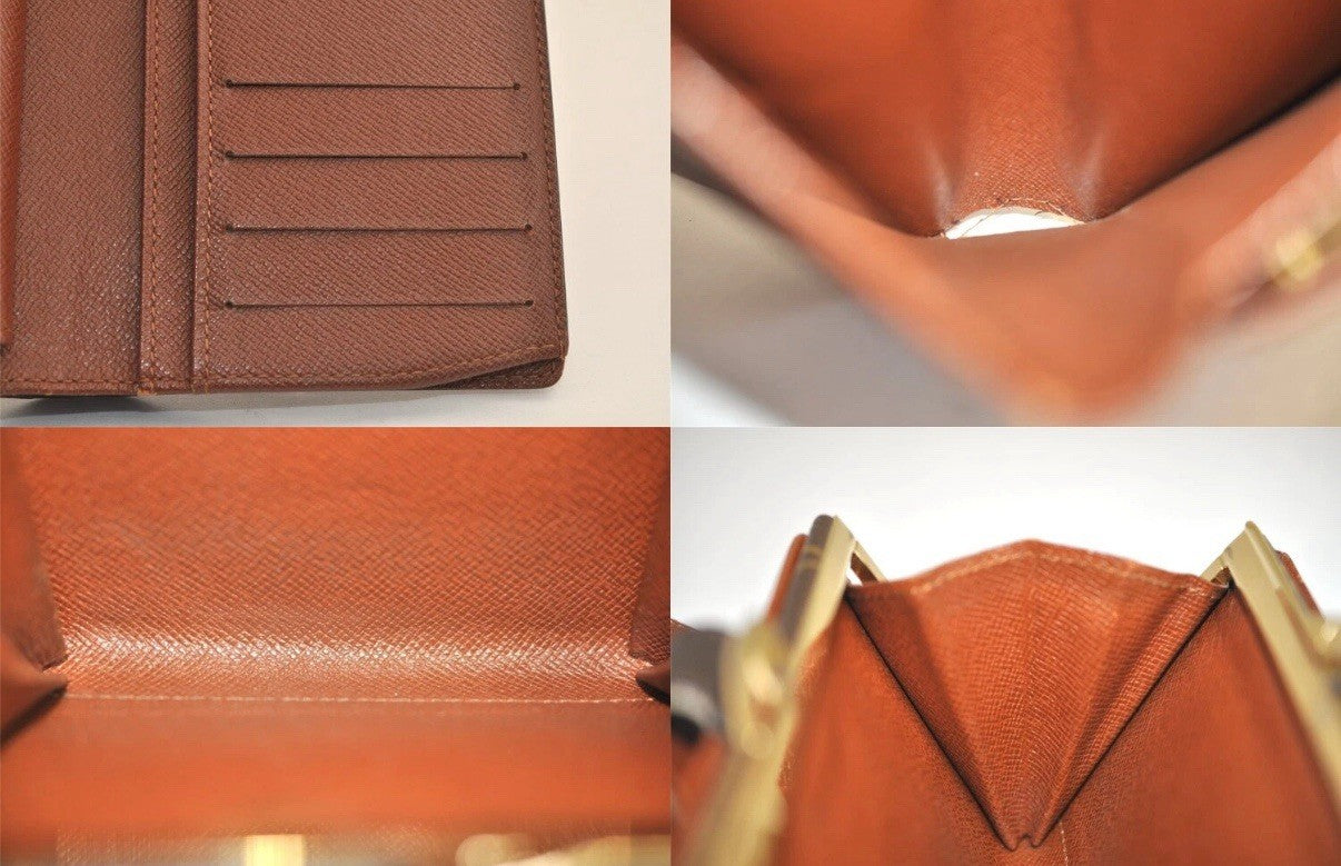 Louis Vuitton Monogram Porte Monnaie Billets Viennois M61663 Wallet 5846M