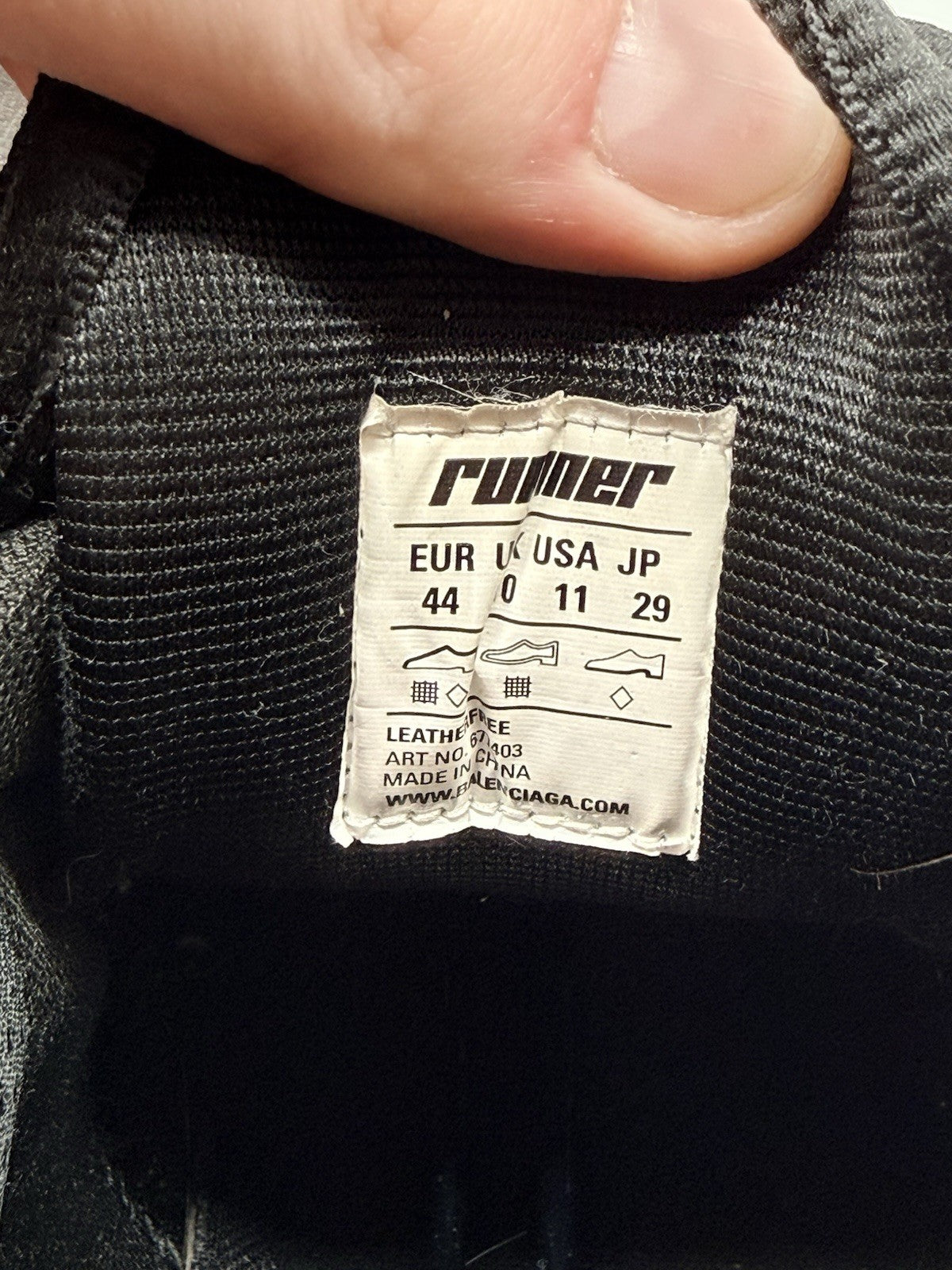 Size 11 - Balenciaga Runner Black White