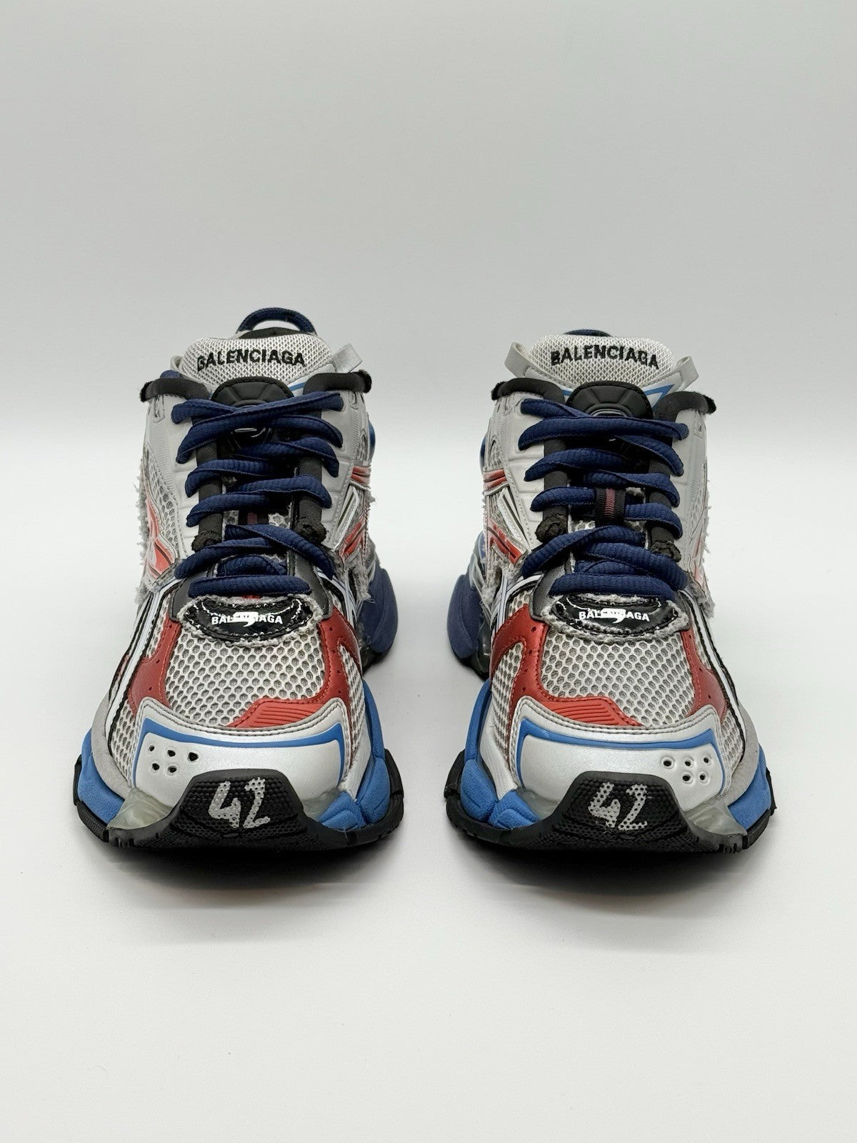Size 9 - Balenciaga Runner Sneaker Grey Red Blue