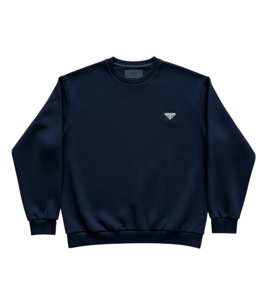 Prada Technical Cotton Sweatshirt Black Size L ($1950 Retail)