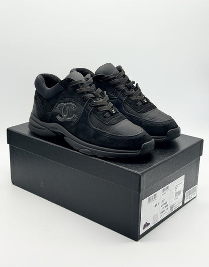 Size 7.5 - CHANEL CC Logo Black Sneaker