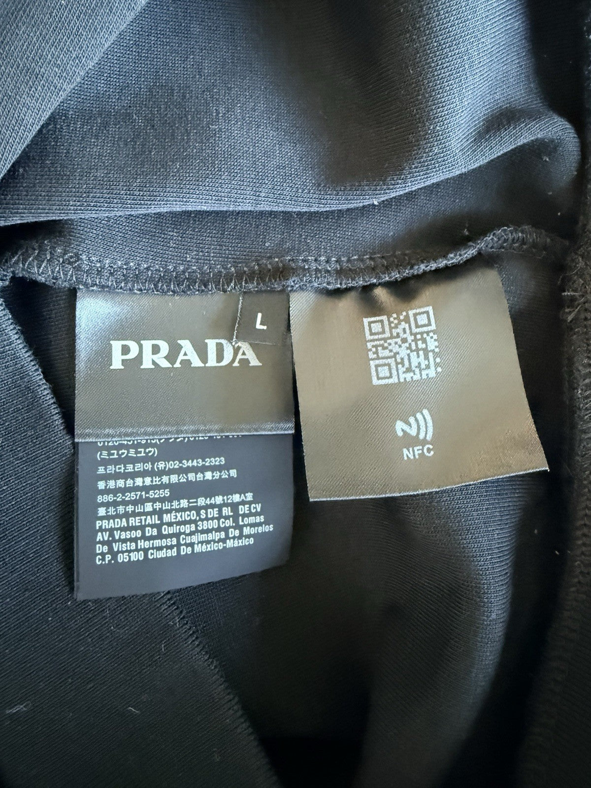 Prada Technical Cotton Sweatshirt Black Size L ($1950 Retail)