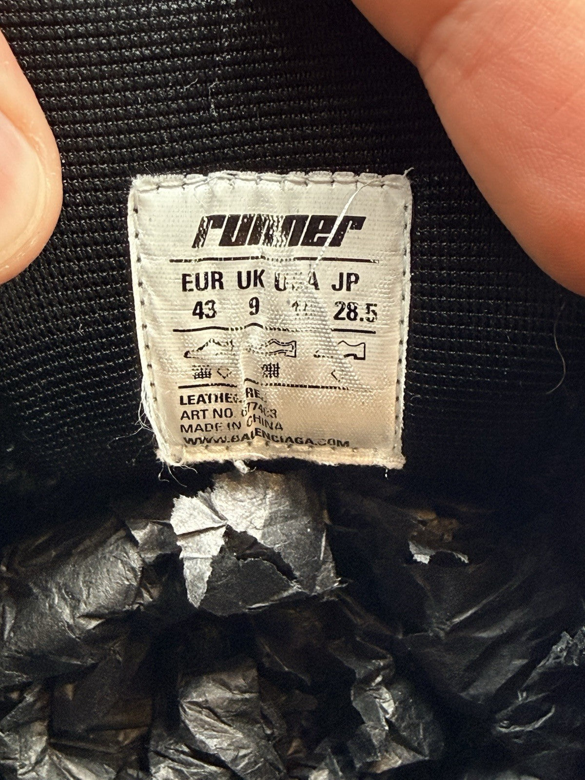 Size 10 - Balenciaga Runner Sneaker Black