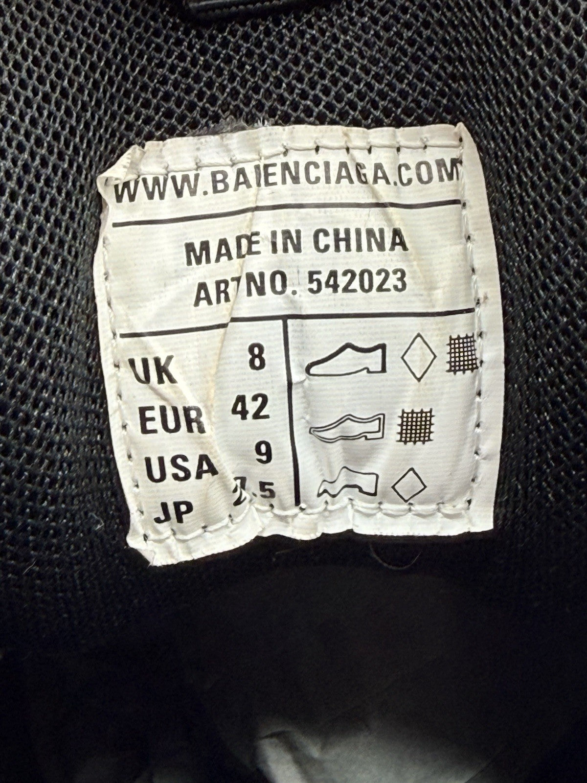 WORN TWICE Size 9 - Balenciaga Track Triple Black