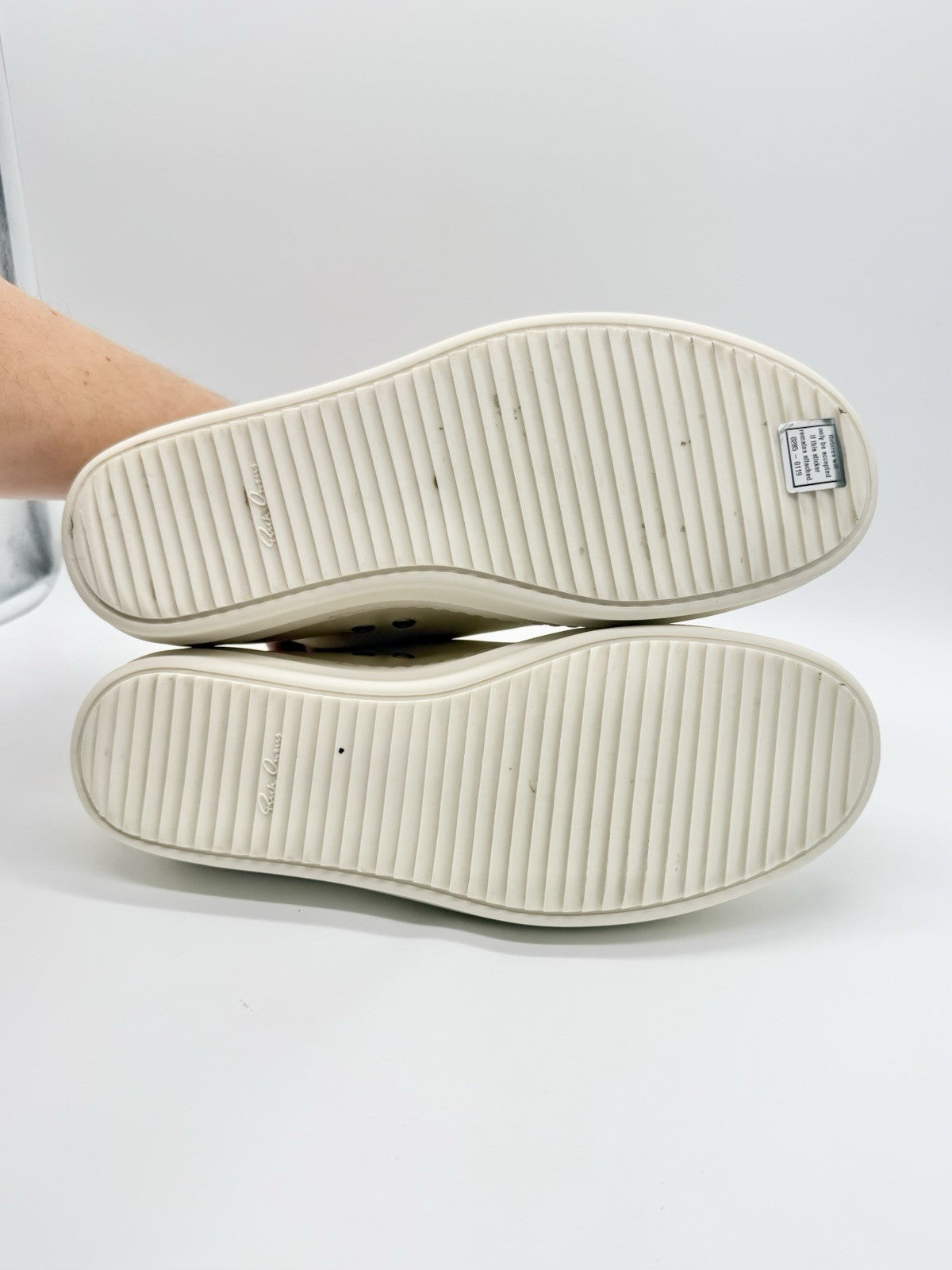 Size 11 - Rick Owens Jumbo Lace Low White Mainline