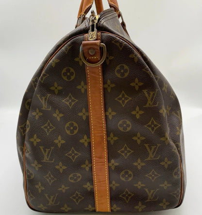 Louis Vuitton Keepall Bandouliere Duffle 55 Brown Canvas