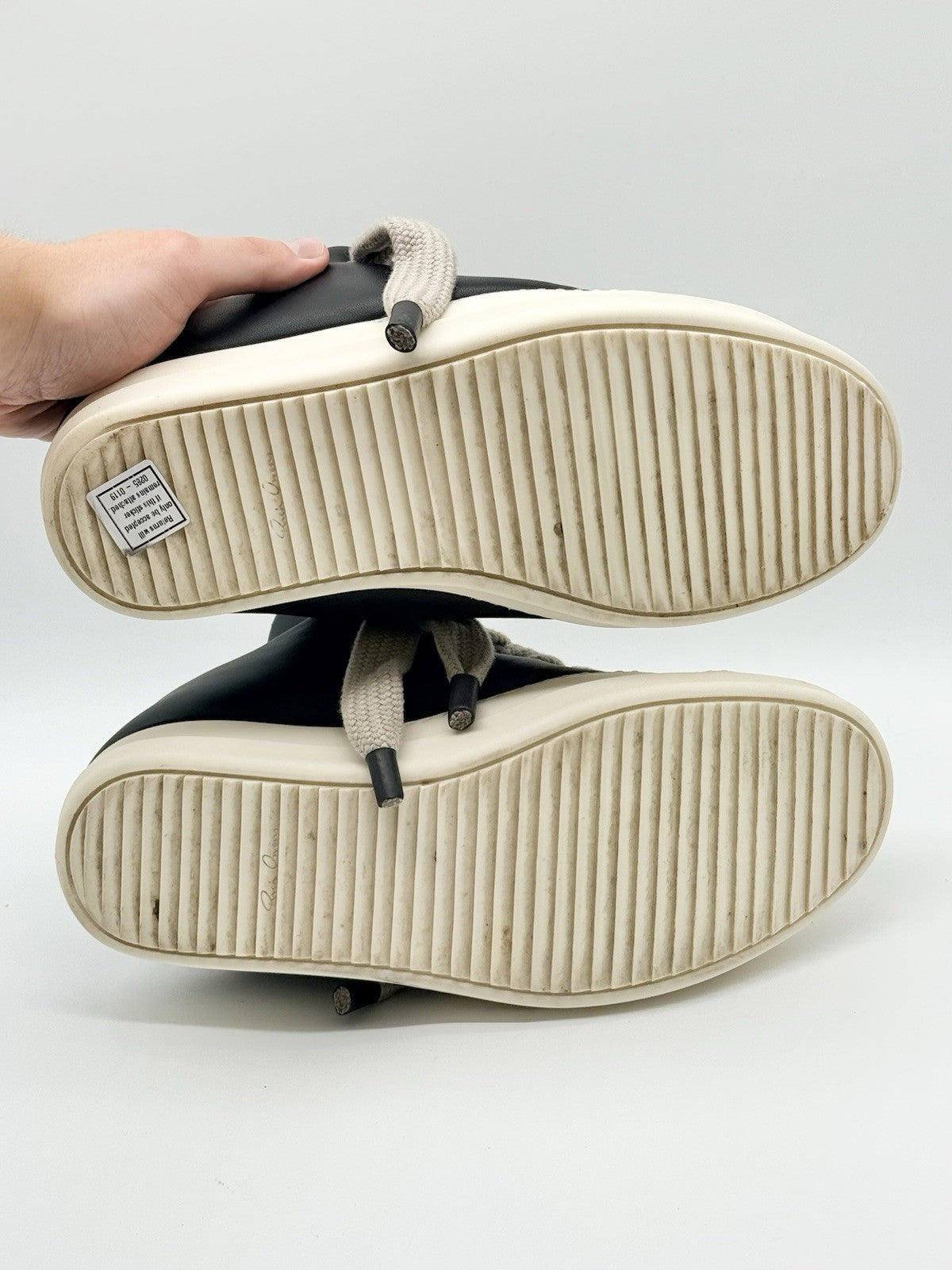 Size 10 - Rick Owens Luxor Jumbo Padded Low Black Milk