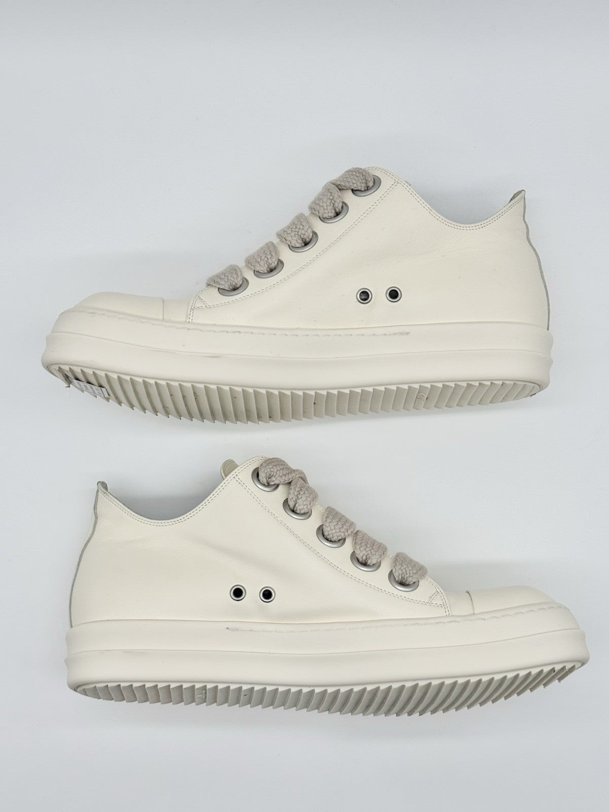 Size 11 - Rick Owens Jumbo Lace Low White Mainline