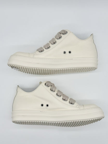 Size 11 - Rick Owens Jumbo Lace Low White Mainline