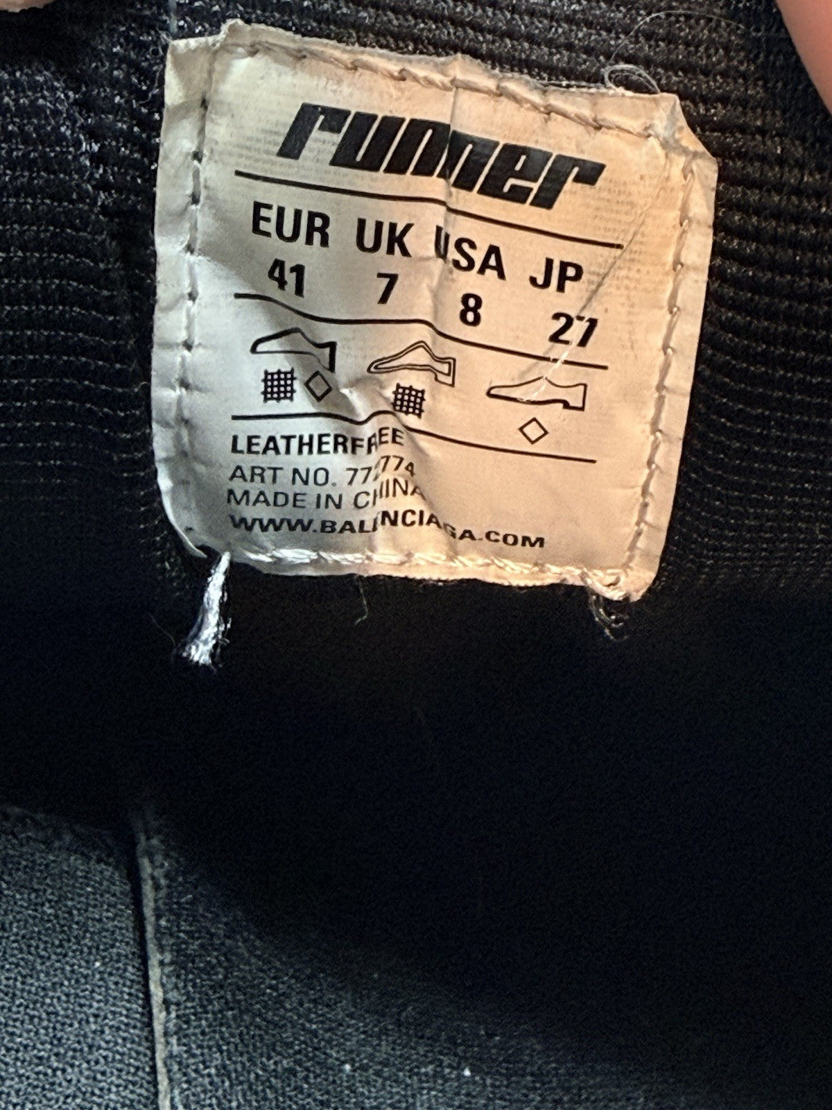 Size 8 - Balenciaga Runner Sneaker Black Matte