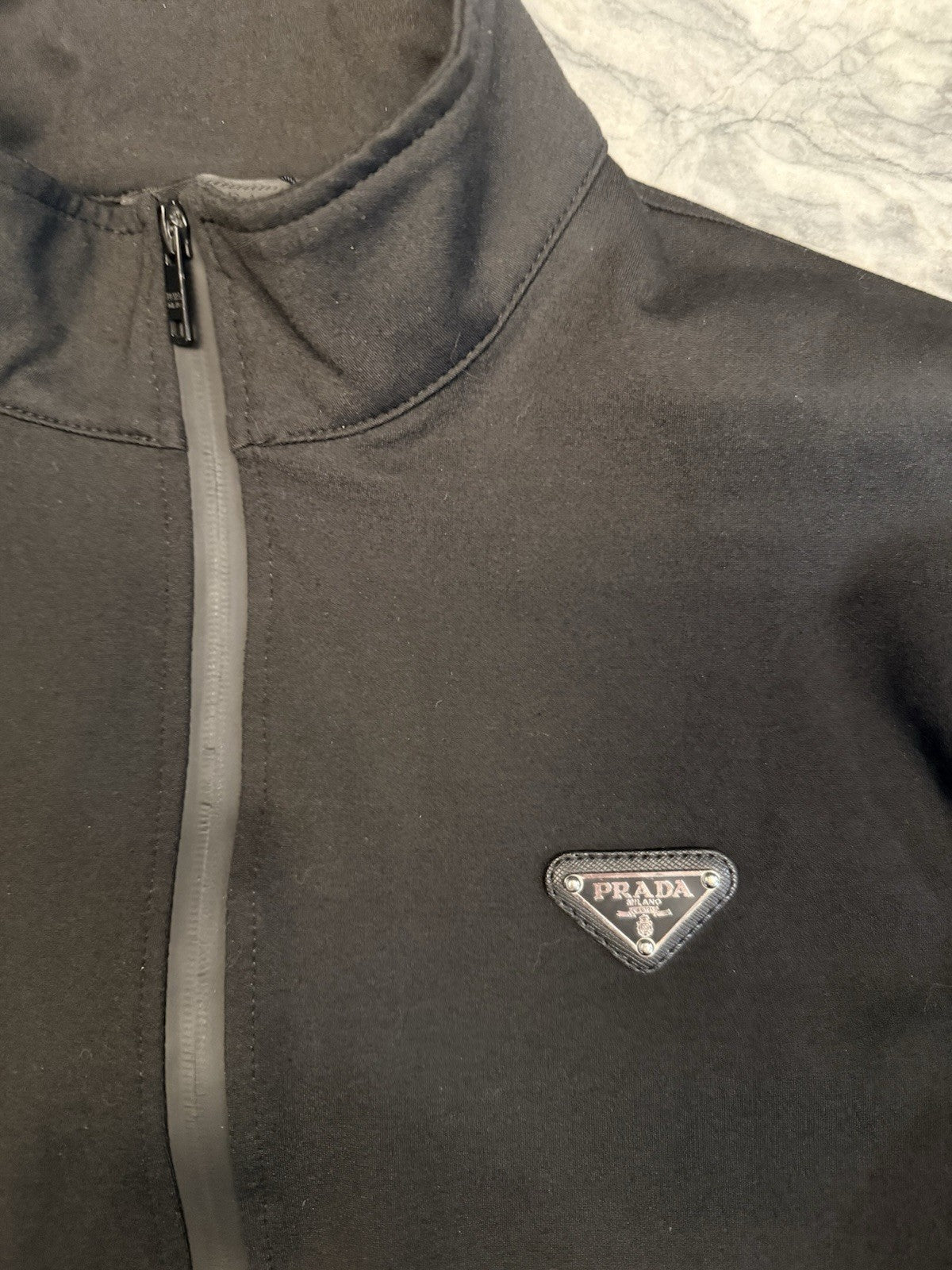 PRADA Nylon Lightweight Bomber Track Jacket Black Mens L Full Zip ($2800 Retail)