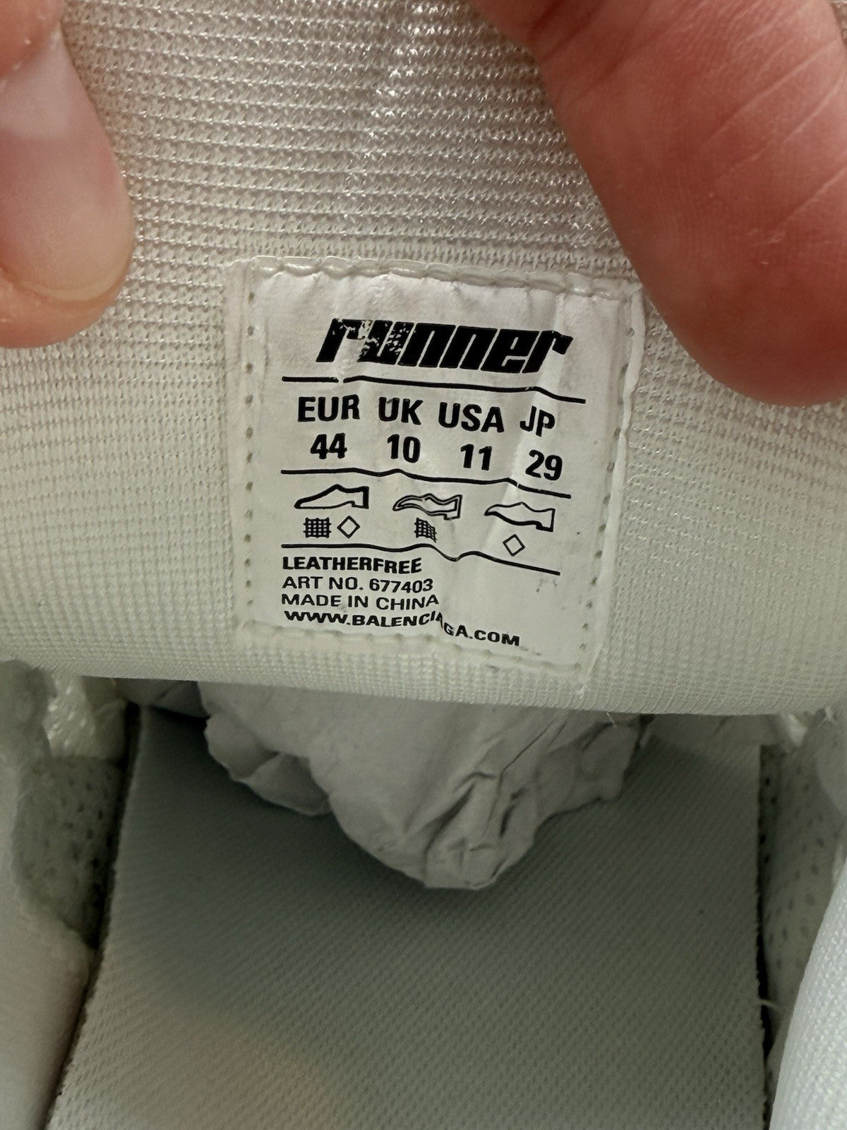 BRAND NEW Size 11 - Balenciaga Runner Sneaker White