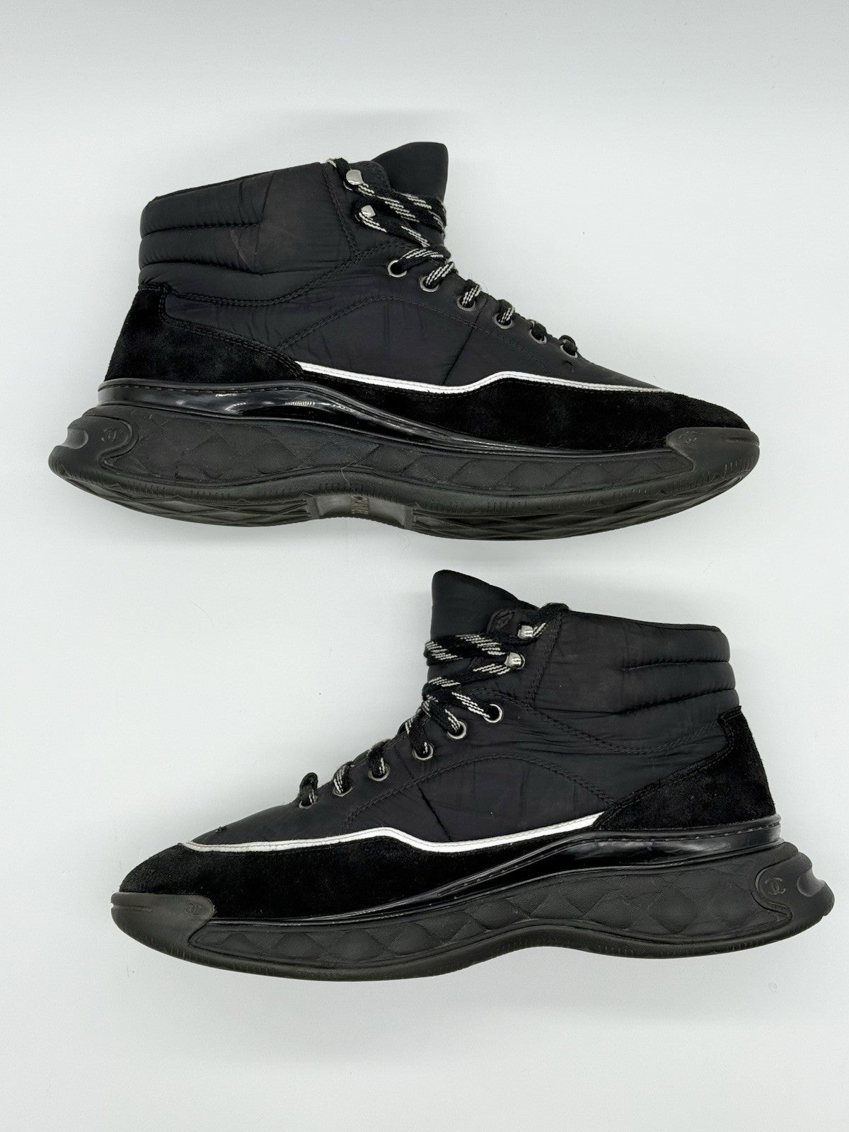 Size 11 - CHANEL high-top Boot Sneakers Black