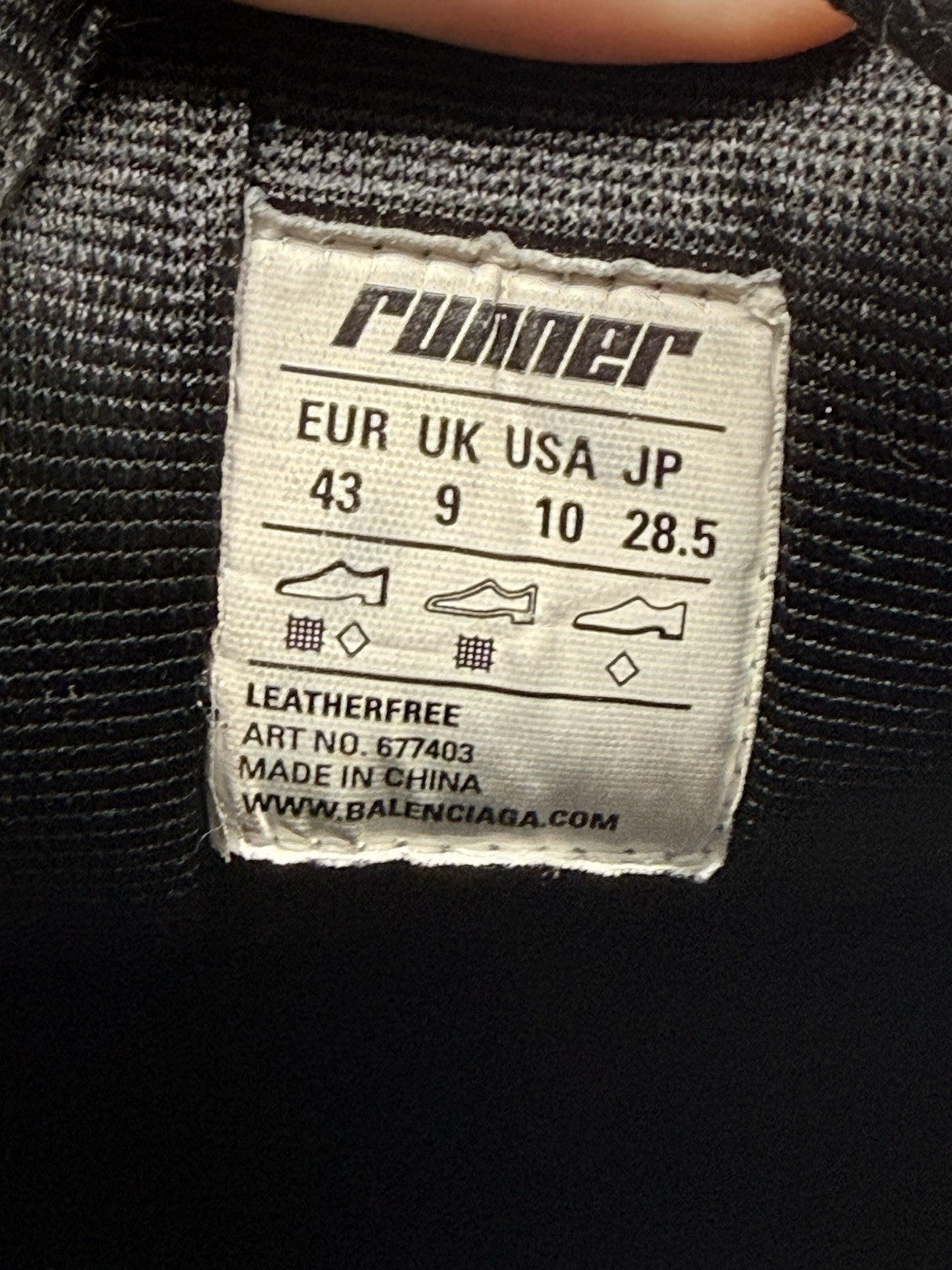 Size 10 - Balenciaga Runner Sneaker Black