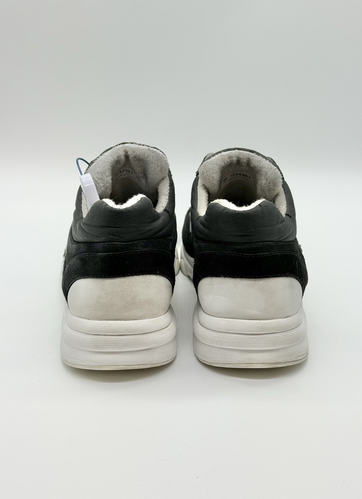 Size 45EU/12US - Chanel CC Logo White Black Nylon/Seude Sneakers