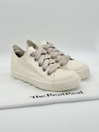Size 11 - Rick Owens Jumbo Lace Low White Mainline