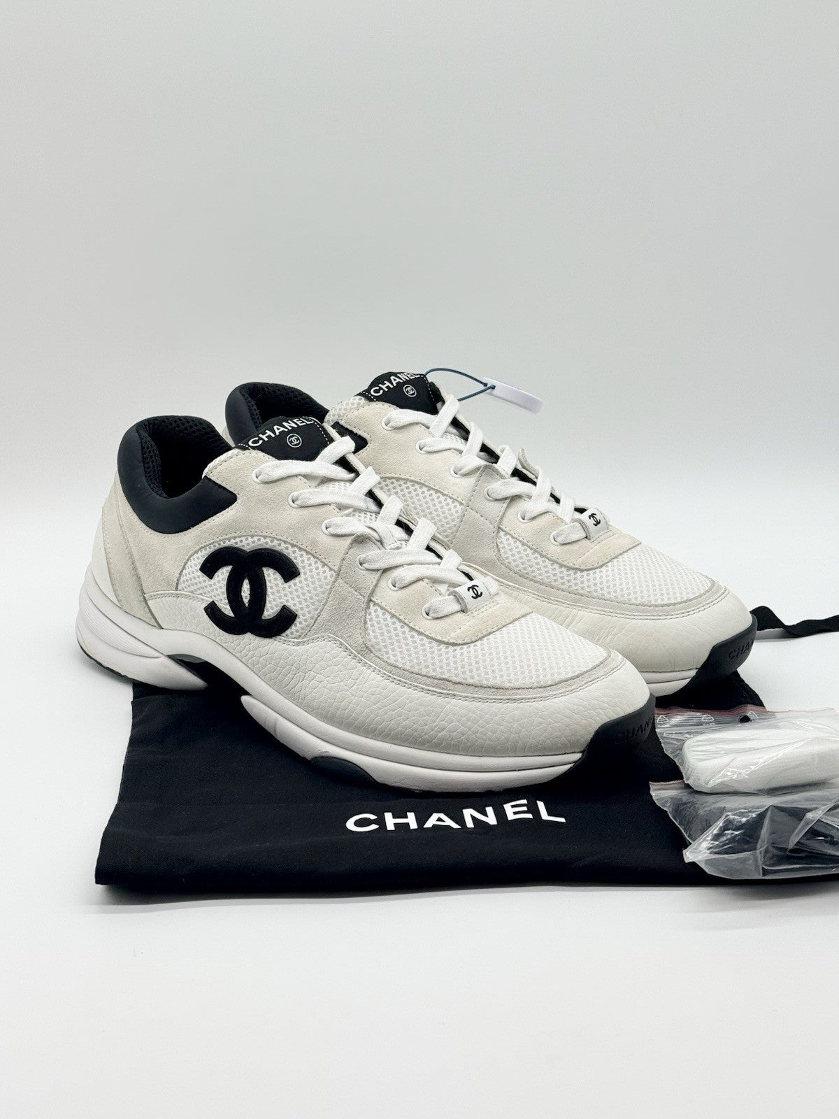 Size 13 - Chanel CC Logo Sneaker White Black