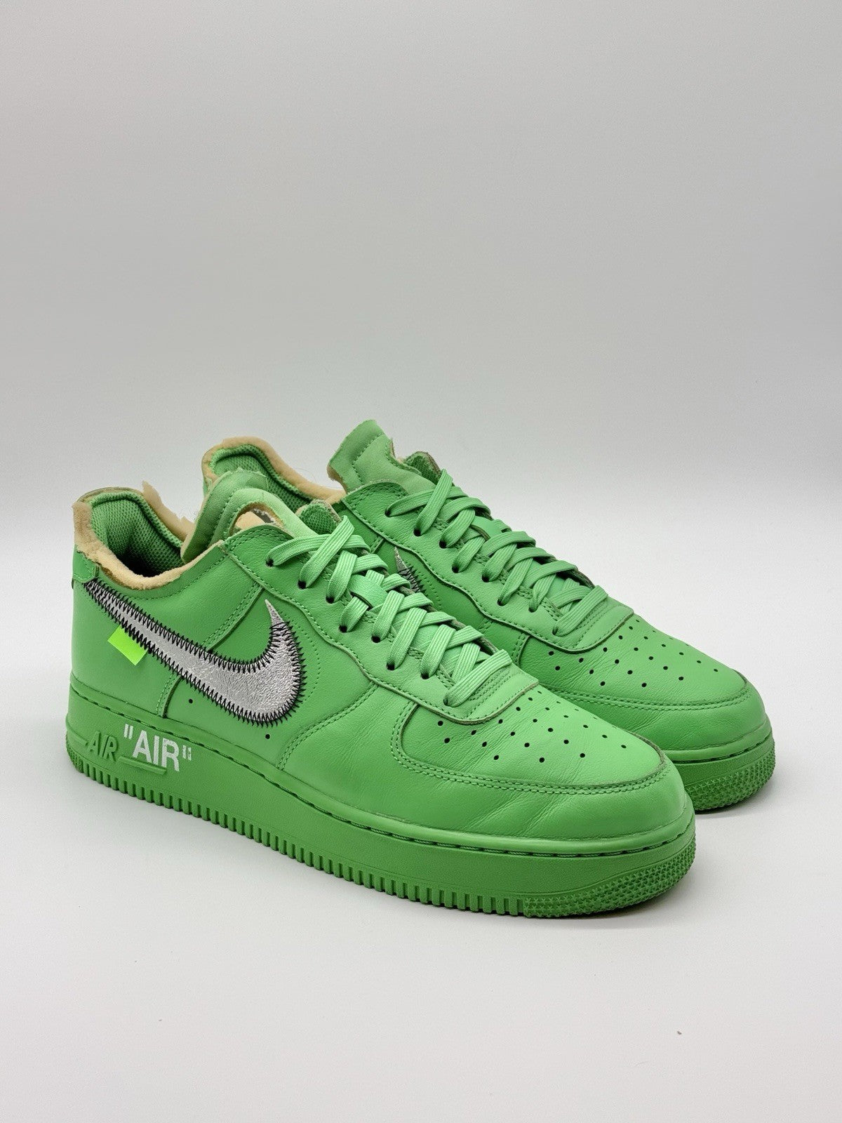 Size 9.5 - Nike Off-White Air Force 1 Low Brooklyn Light Green