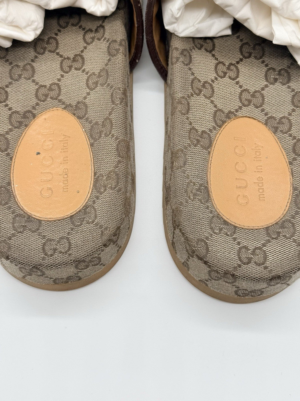Size 13 - Gucci Interlocking GG Monogram Slides Sandals