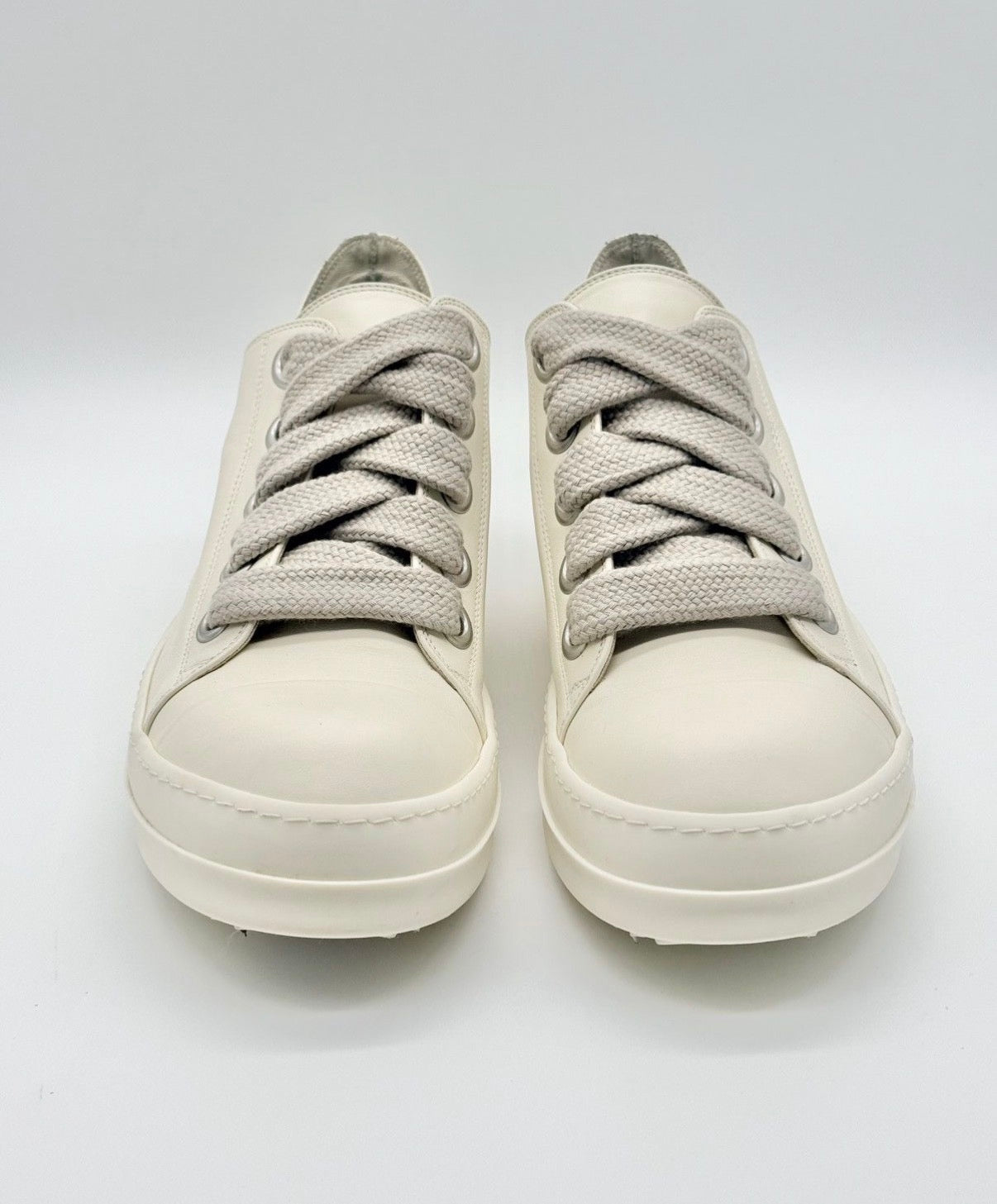 Size 11 - Rick Owens Jumbo Lace Low White Mainline